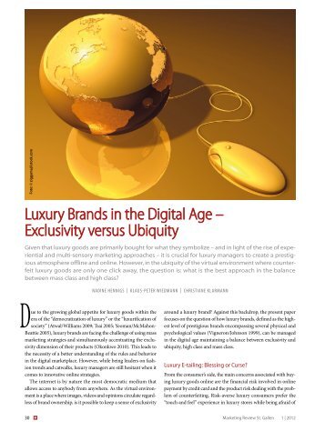 Luxury Brands in the Digital Age – Exclusivity versus Ubiquity