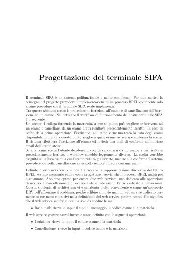 Capitolo 2 Progettazione del terminale SIFA