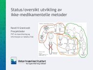 Status/oversikt utvikling av ikke-medikamentelle metoder - akvARENA