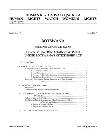 BOTSWANA - Human Rights Watch