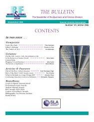 THE BULLETIN - Business & Finance Division - Special Libraries ...