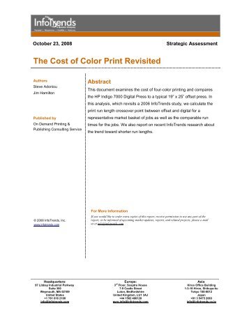 The Cost Of Color Print Revisited - HP