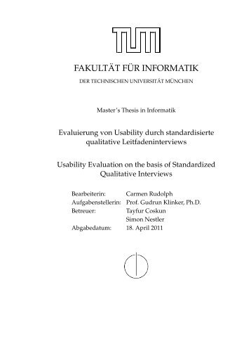 Evaluierung von Usability durch standardisierte qualitative ...