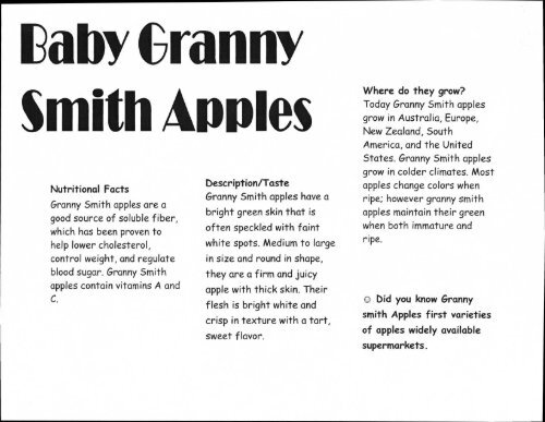 Granny Smith Apples Information and Facts