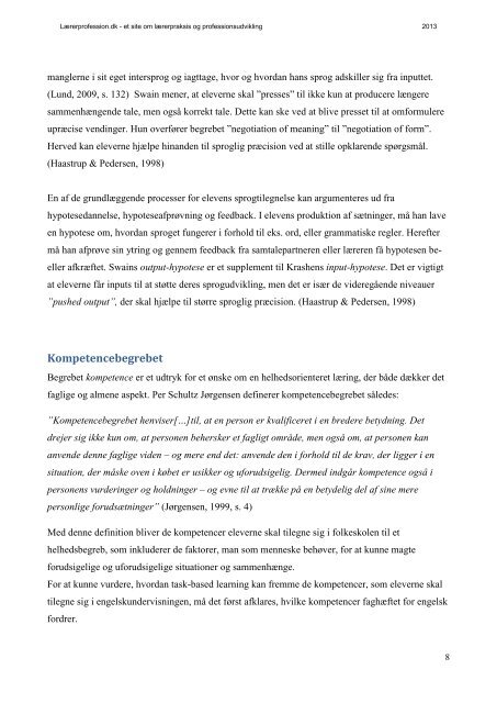 Task-Based Learning i engelskundervisningen - Folkeskolen