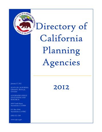 Directory of California Planning Agencies 2012 - Office of Planning ...
