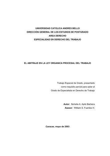 Tesis en pdf - Libros, Revistas y Tesis - Universidad Católica Andrés ...