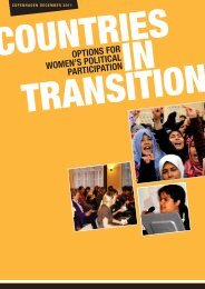 Countries in Transition – Options for Women's Political Participation