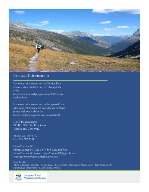 ILMB Service Plan Summary Brochure - Integrated Land ...