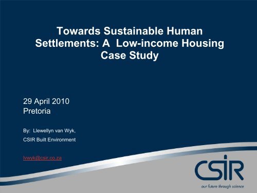 Towards Sustainable Human Settlements: A Low ... - Alive2green