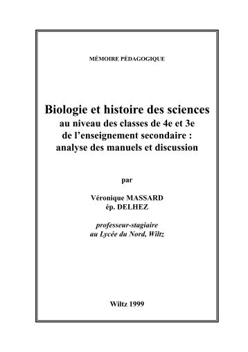Biologie et histoire des sciences