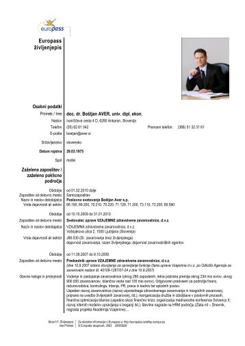 EUROPASS CV Aver Boštjan.pdf - Evropska pravna fakulteta v Novi ...
