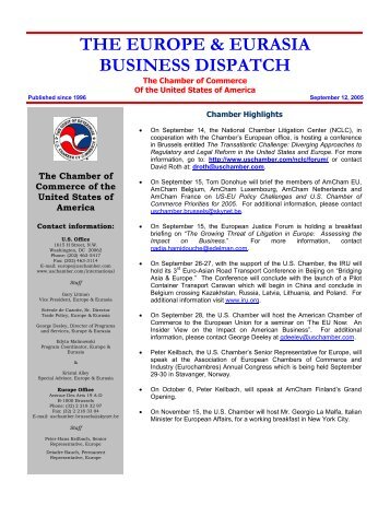 the europe & eurasia business dispatch - American Chamber of ...