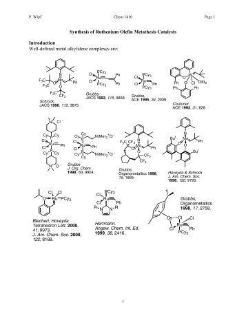 olefin metathesis catalyst Mechanism, references and reaction samples of the olefin metathesis. olefin metathesis catalyst Mechanism, references and reaction samples of the olefin metathesis.