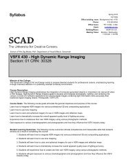 VSFX 430 - SCAD Employee Web Space - Savannah College of Art ...