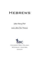 Hebrews - Steinbach Bible College