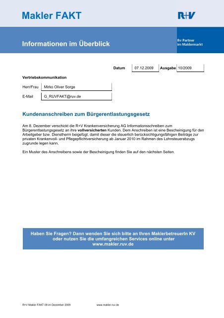 Makler Fakt 10 R V Versicherung