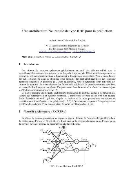 Une architecture Neuronale de type RBF pour la prédiction