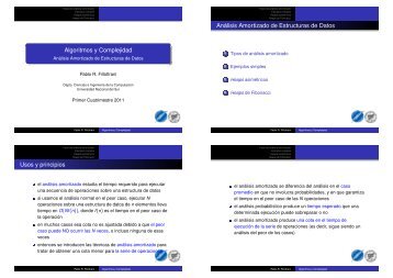 Análisis Amortizado de Estructuras de Datos - Departamento de ...