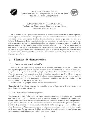 apunte sobre demostraciones y uso de inducción - Departamento ...