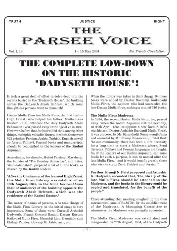 Parsee Voice - Traditional Zoroastrianism: Tenets of the Religion