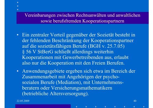 Die interprofessionelle Zusammenarbeit von Rechtsanwälten mit ...