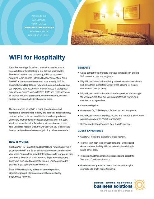 WiFi for Hospitality Data Sheet - Bright House Networks Business ...