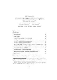 Convertible Bond Financing as an Optimal Capital Structure ∗