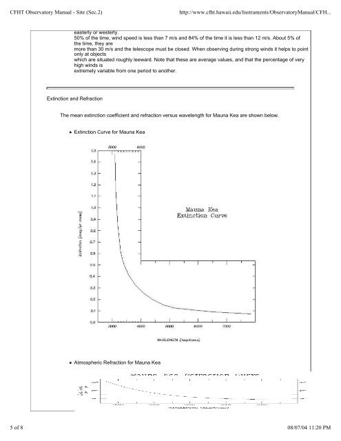 CFHT operating manual - Homepage Usask