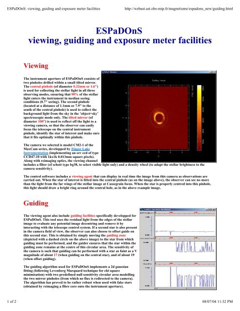 CFHT operating manual - Homepage Usask