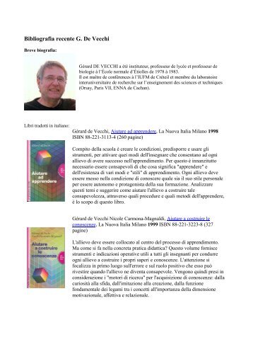 Bibliografia recente G. De Vecchi - GESN