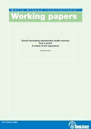 Social franchising reproductive health Services? Can it work?