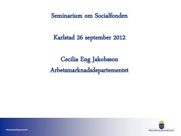 Cecilia Eng Jakobsson, Arbetsmarknadsdepartementet