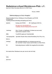 Meldebestätigung 1. RLT Einzel 08/09 - Badmintonverband ...