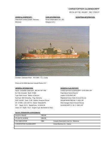 CHRISTOFFER OLDENDORFF - Cargo Vessels International