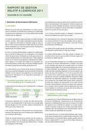 RAPPoRT dE GESTIon RELATIF à L'ExERCICE 2011 - Mobistar