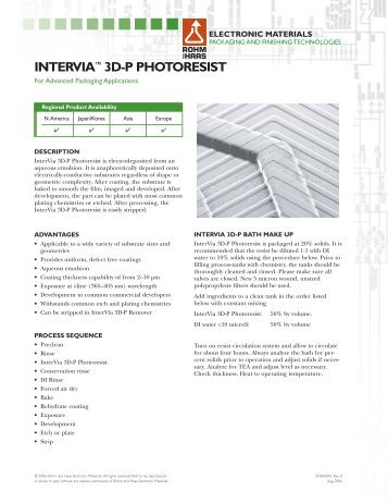 INTERVIA™ 3D-P Photoresist - MicroChem