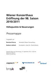 Wiener Konzerthaus Eröffnung der 98. Saison 2010/2011