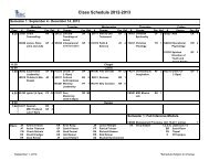 Class Schedule 2012-2013