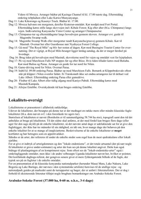 Uganda, August 2000 - February 2001 - Rapport - Netfugl.dk