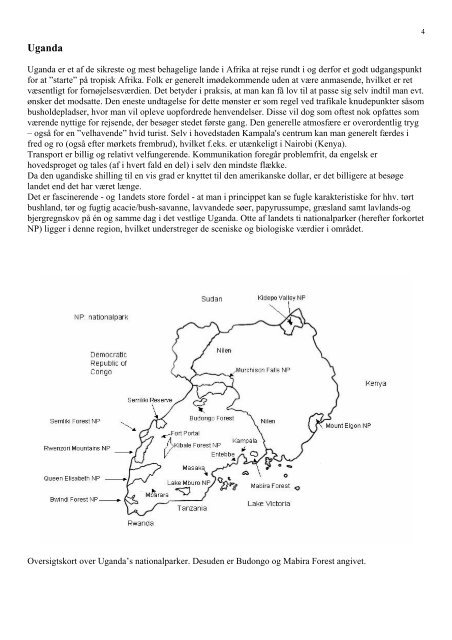 Uganda, August 2000 - February 2001 - Rapport - Netfugl.dk