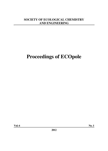 Proceedings of ECOpole - Uniwersytet Opolski