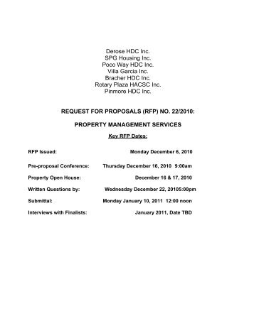 RFP for Property Management Services