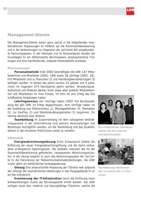 Liechtensteinische Kraftwerke Geschäftsbericht 2002
