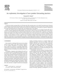 An exploratory Investigation of new product forecasting practices