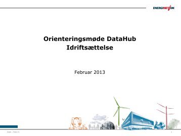 Orienteringsmøde Datahub idriftsættelse 2013-02-05 - Energinet.dk