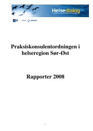 Praksiskonsulentordningen i helseregion Sør-Øst ... - Helsedialog