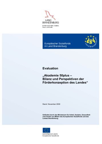 Evaluation „Akademie 50plus – Bilanz und Perspektiven der ...