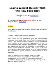 Losing Weight Quickly With the Raw Food Diet (PDF)