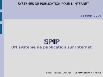 UN système de publication sur Internet - Formation et Enseignement ...